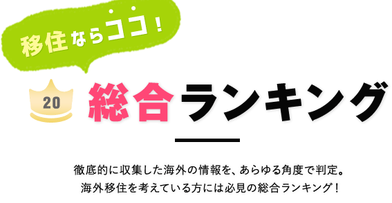 移住人気国総合ランキング