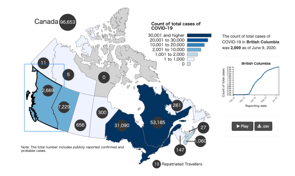 カナダの感染者数